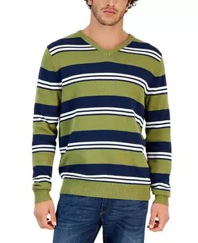 Мужской полосатый свитер с v-образным вырезом, созданный для macy's Club Room, мульти