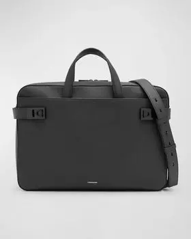 Мужской портфель-близнец с пряжками Gancini Ferragamo, цвет Nero