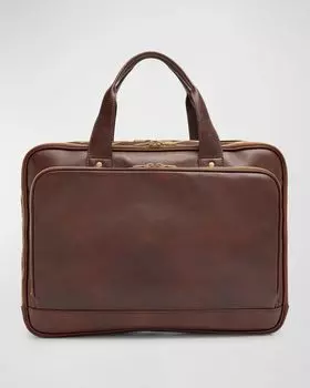 Мужской портфель из телячьей кожи Brunello Cucinelli, цвет C8457 Burgundy