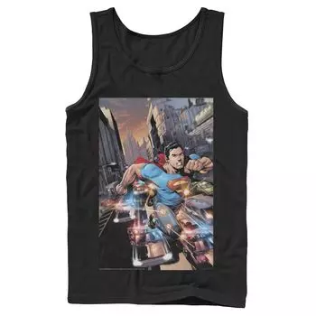 Мужской постер с мигающими огнями Супермена из комиксов DC, майка Licensed Character