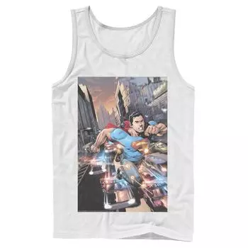 Мужской постер с мигающими огнями Супермена из комиксов DC, майка Licensed Character