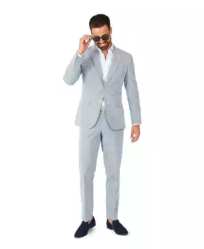 Мужской повседневный костюм - Casual Two-Piece Suit - Наряд для свадьбы и бизнес-кэжуал - Темно-серый OppoSuits, синий