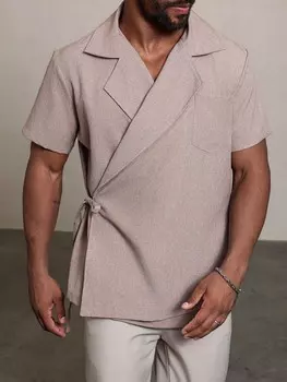 Мужской повседневный пиджак с завязкой спереди Homme, большой размер, летний Manfinity, хаки