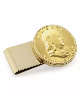 Мужской позолоченный серебряный зажим для монет Франклина в полдоллара из нержавеющей стали American Coin Treasures, золото