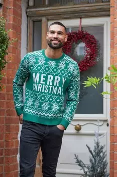 Мужской праздничный рождественский свитер Society 8, зеленый