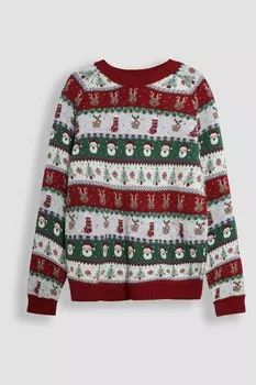 Мужской праздничный свитер с узором «фэр айл» от Friends Jojo Maman Bb, красный