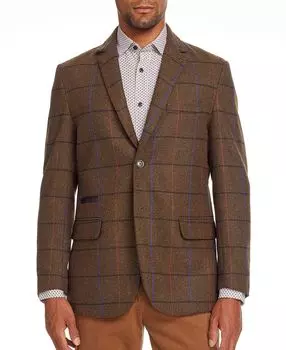 Мужской приталенный блейзер с волком Brooklyn Brigade, коричневый