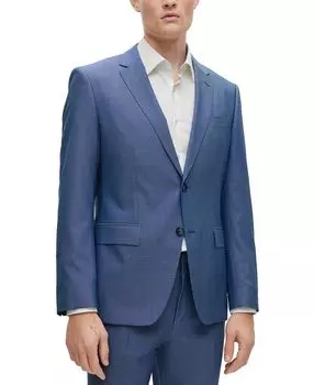 Мужской приталенный костюм boss из шерсти, шелка и стрейча Hugo Boss, мульти