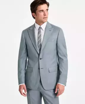 Мужской приталенный пиджак из шерстяной ткани Calvin Klein, зеленый