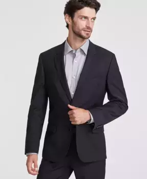 Мужской приталенный пиджак Superflex Stretch из эластичной ткани Hugo Boss, черный