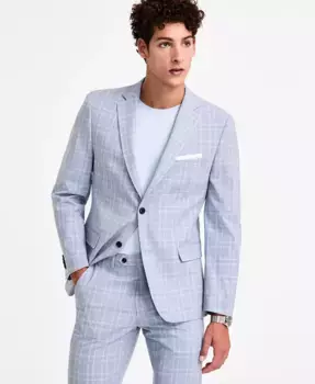 Мужской приталенный пиджак в клетку Alfani, синий