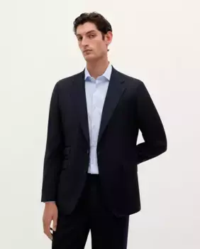 Мужской приталенный шерстяной блейзер Scalpers, тёмно-синий