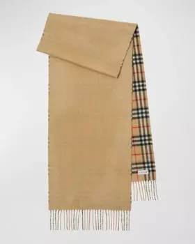 Мужской прямоугольный шарф из кашемира в винтажную клетку Burberry, цвет Archive Beige