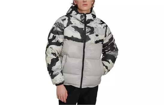 Мужской пуховик Adidas Originals, цвет Black/White/Grey
