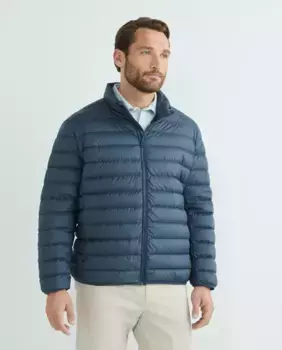 Мужской пуховик, большие размеры, воротник в полоску Emidio Tucci, синий