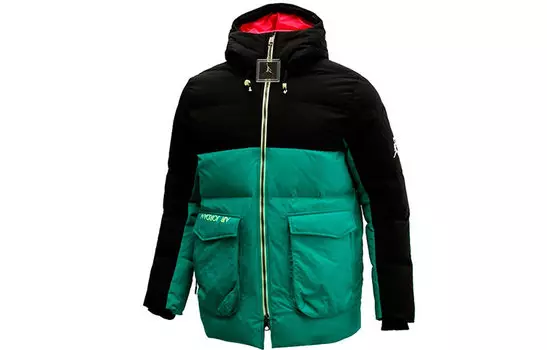 Мужской пуховик Jordan, цвет Black/Green