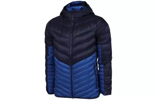 Мужской пуховик Nike, цвет Blue with Black Lettering