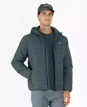 Мужской пуховик с капюшоном и молнией Makarthy, темно-серый
