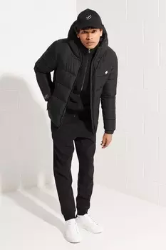 Мужской пуховик с капюшоном Superdry, черный