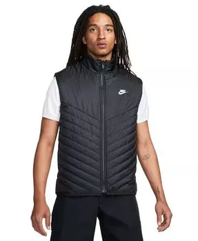 Мужской пуховик среднего веса Therma-FIT Windrunner Nike, цвет Black/black/sail