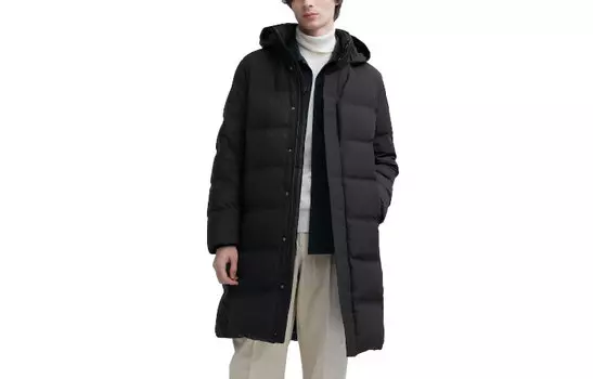 Бесшовное пуховое пальто UNIQLO, черный