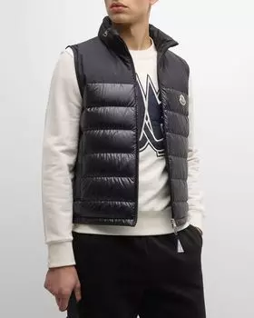 Мужской пуховый жилет Cerces на кокетке Moncler, цвет Black
