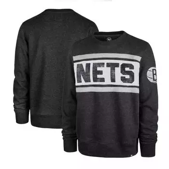 Мужской пуловер '47 Heather Black Brooklyn Nets Tribeca Emerson свитшот