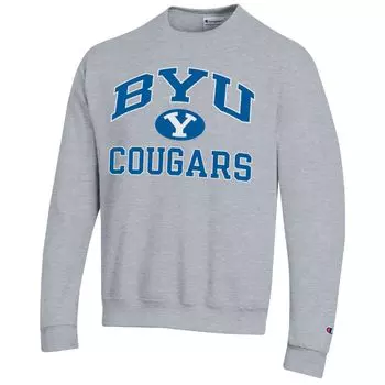 Мужской пуловер BYU Cougars Heather Grey High Motor Champion