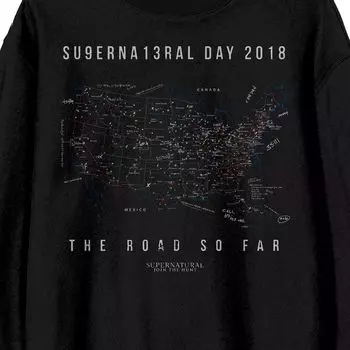 Мужской пуловер с длинными рукавами и графическим рисунком Supernatural The Road So Far Licensed Character