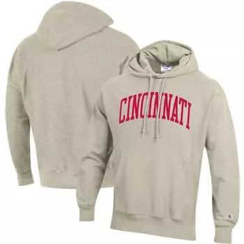 Мужской пуловер с капюшоном Cincinnati Bearcats Cincy Arch овсяного цвета с принтом меланжевого цвета Champion