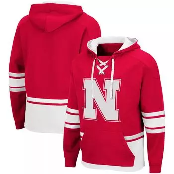 Мужской пуловер с капюшоном Colosseum Scarlet Nebraska Huskers на шнуровке 3.0
