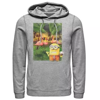 Мужской пуловер с капюшоном Despicable Me Minions Bob & Flamingos Licensed Character