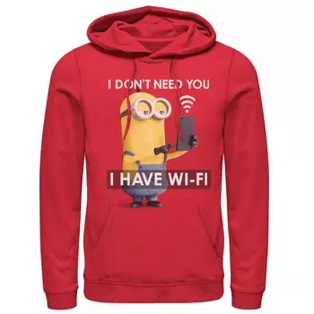 Мужской пуловер с капюшоном Despicable Me Minions KevinI Have Wi-Fi Licensed Character