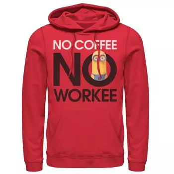 Мужской пуловер с капюшоном Despicable Me Minions No Coffee No Workee Licensed Character