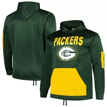 Мужской пуловер с капюшоном Fanatics зеленого цвета с логотипом Green Bay Packers Big & Tall, цвет Pkr Green