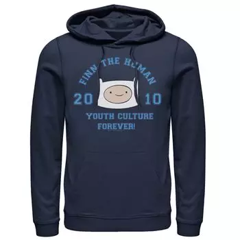 Мужской пуловер с капюшоном Finn The Human Youth Culture Forever «Время приключений» Licensed Character, синий
