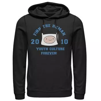 Мужской пуловер с капюшоном Finn The Human Youth Culture Forever «Время приключений» Licensed Character, черный