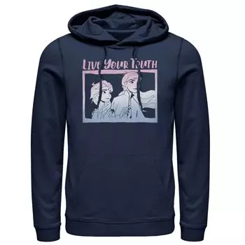 Мужской пуловер с капюшоном Frozen 2 Anna & Elsa Live Your Truth Licensed Character