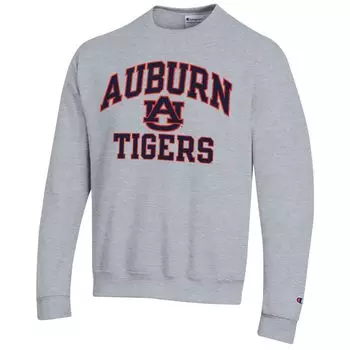 Мужской пуловер с капюшоном Heather Grey Auburn Tigers High Motor Champion