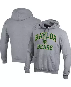 Мужской пуловер с капюшоном Heather Grey Baylor Bears High Motor Champion
