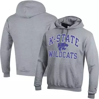 Мужской пуловер с капюшоном Heather Grey Kansas State Wildcats High Motor Champion