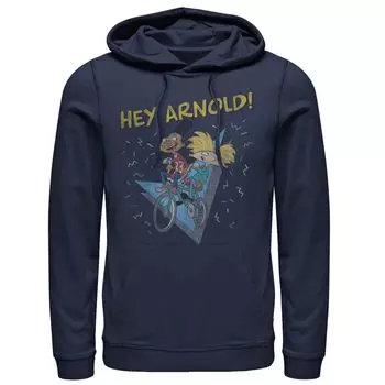 Мужской пуловер с капюшоном Hey Arnold Bike Riding Buddies Licensed Character