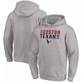 Мужской пуловер с капюшоном Houston Texans Fade Out серого цвета с фирменным логотипом Fanatics