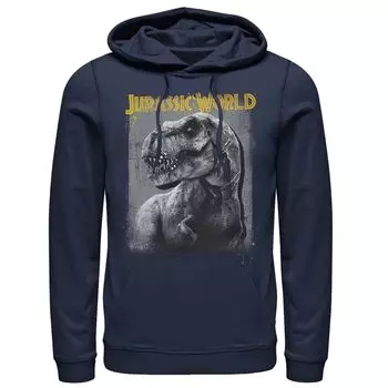 Мужской пуловер с капюшоном и цветами Jurassic World T-Rex Profile Shading Licensed Character, синий