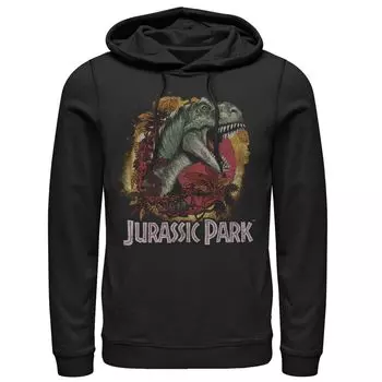 Мужской пуловер с капюшоном и графическим логотипом «Парк Юрского периода T-Rex Explosion» Licensed Character