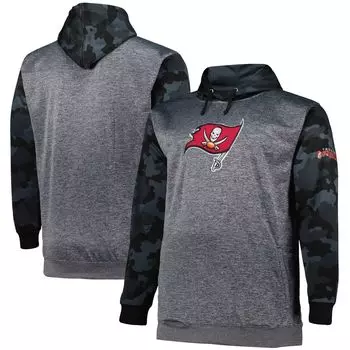 Мужской пуловер с капюшоном и камуфляжным принтом Heather Charcoal Tampa Bay Buccaneers Fanatics
