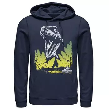 Мужской пуловер с капюшоном и рисунком Jurassic World Raptor Roaring Behind Busches Licensed Character, синий