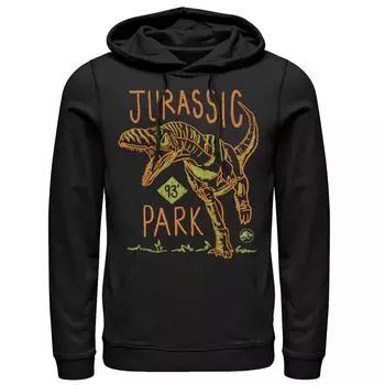 Мужской пуловер с капюшоном Jurassic Park 93 Raptor Color Pencil Doodle Licensed Character