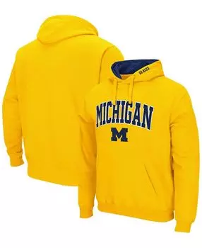 Мужской пуловер с капюшоном Maize Michigan Wolverines Arch Logo 3.0 Colosseum