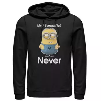 Мужской пуловер с капюшоном Minions Never Sarcastic Licensed Character